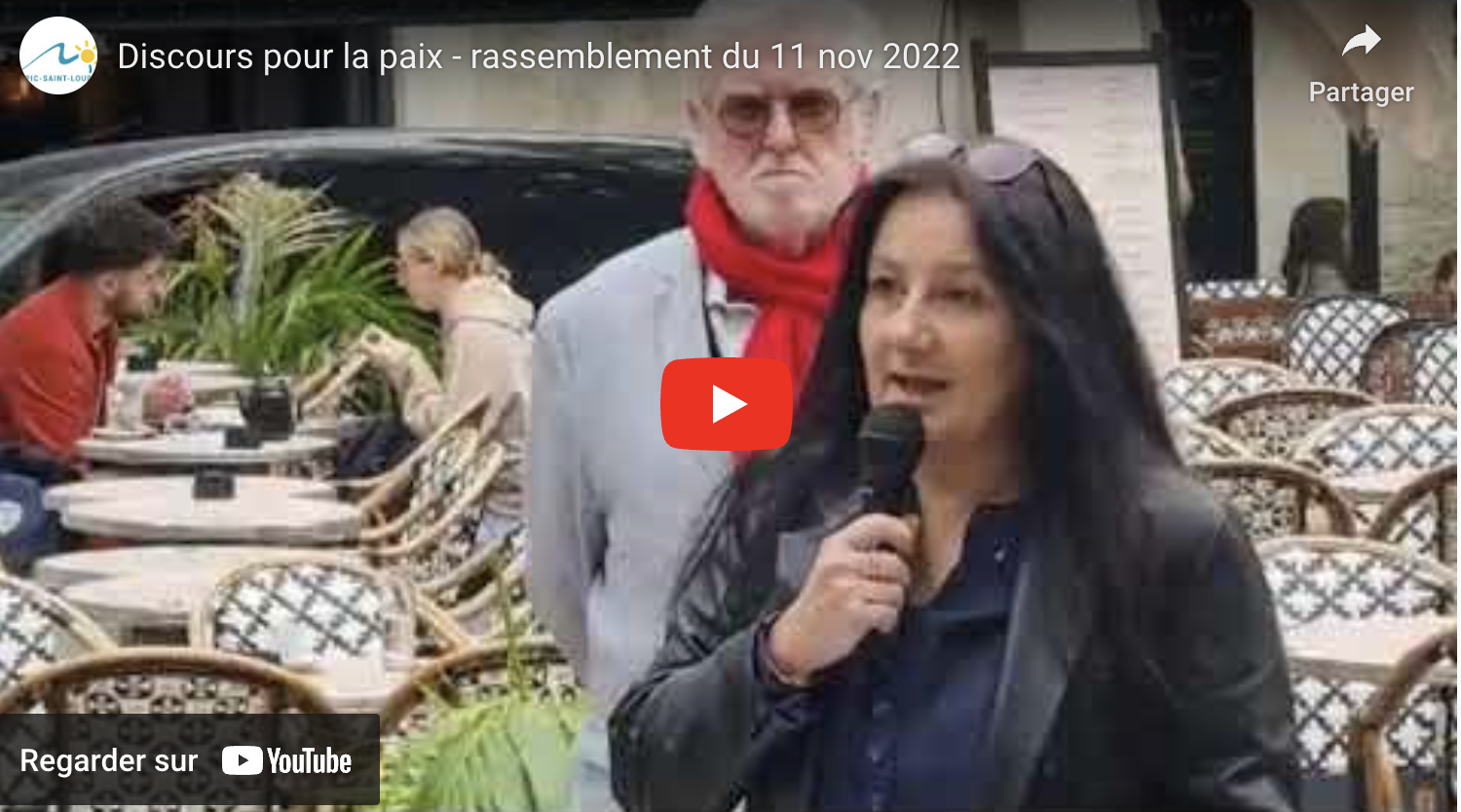 Discours pour la paix – rassemblement du 11 nov 2022