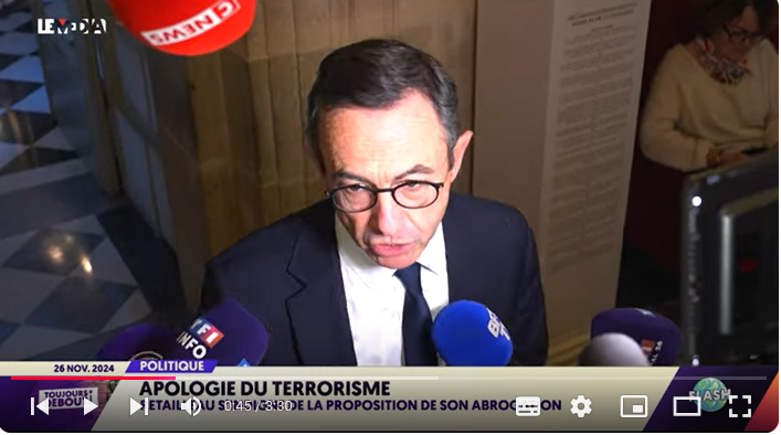 Le débat autour de la proposition de loi de la France insoumise (LFI) visant à abroger le délit d'apologie du terrorisme dans le code pénal continue de susciter vives tensions