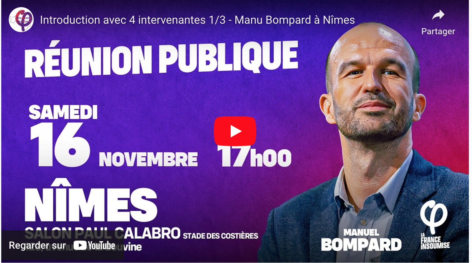 Introduction avec 4 intervenantes 1/3 – Manu Bompard à Nîmes. 16/11/2024