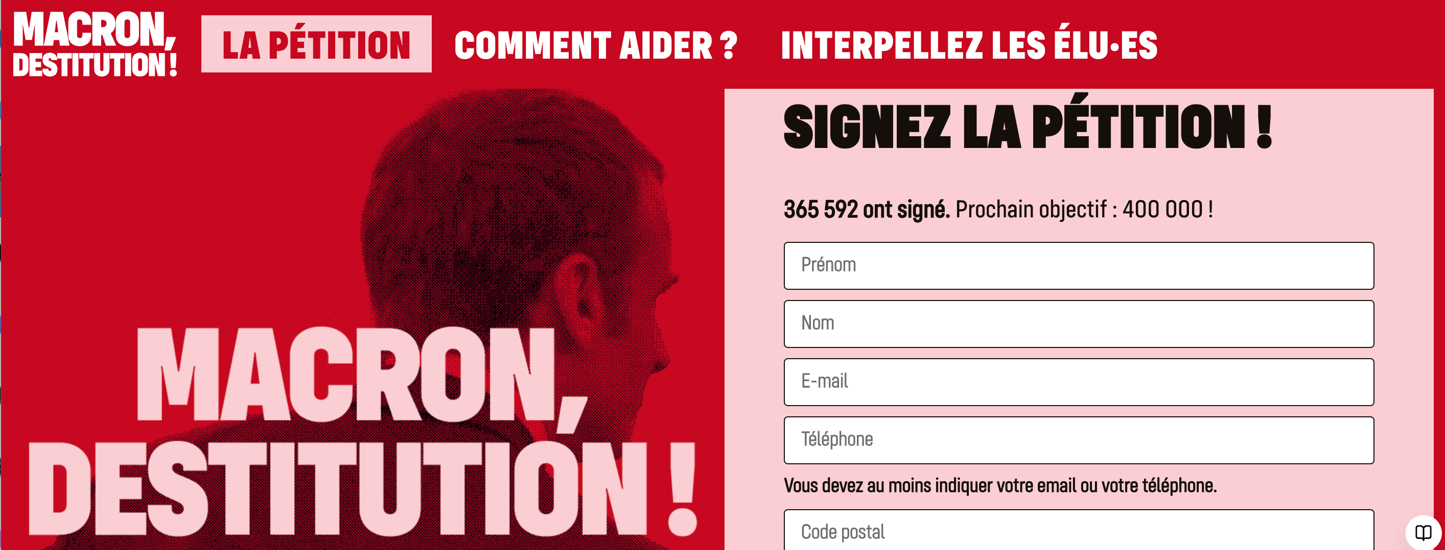 Signez la pétition : Macron destitution