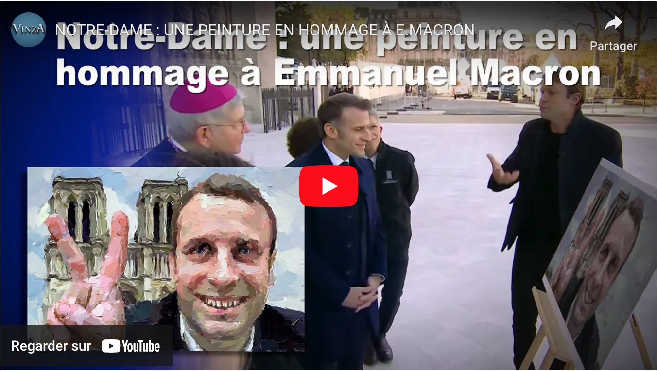 Notre-Dame : une peinture en hommage à E. Macron