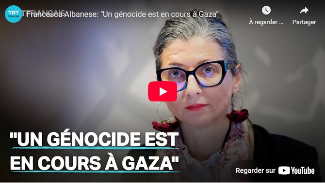 Francesca Albanese: “Un génocide est en cours à Gaza”