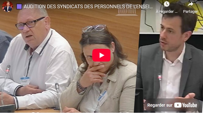 Audition des syndicats des personnels de l’enseignement privé
