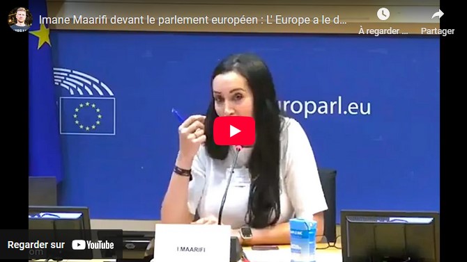 Imane Maarifi devant le parlement européen