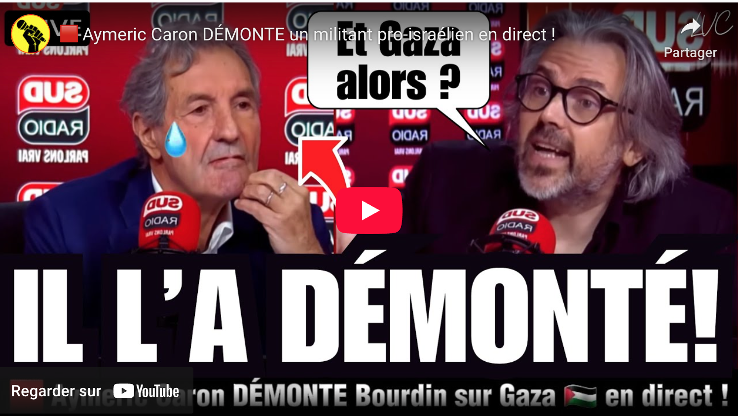 Aymeric Caron démonte un militant pro-israélien en direct !