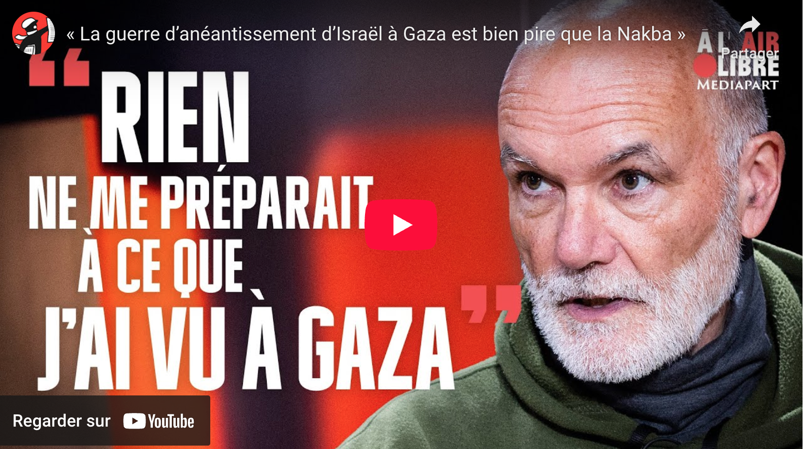 « La guerre d’anéantissement d’Israël à Gaza est bien pire que la Nakba »
