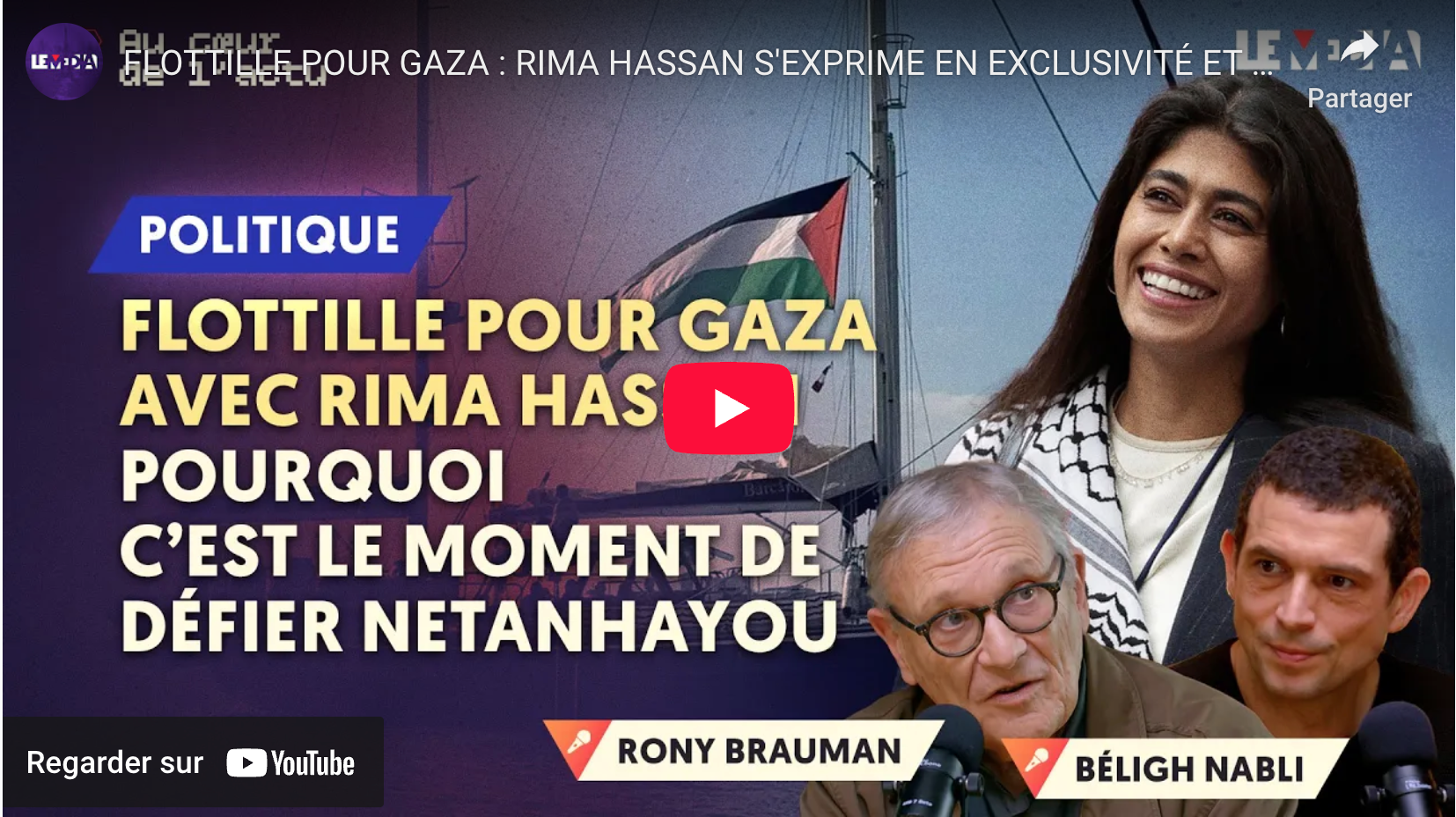 Flottille pour Gaza : Rima Hassan s’exprime en exclusivité et défie Netanyahou