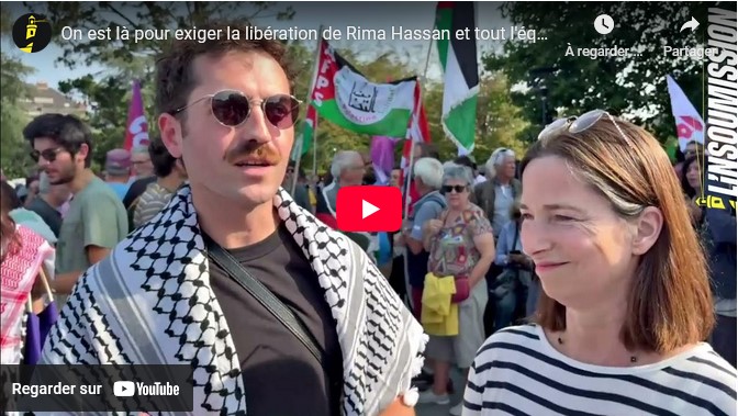 On est là pour exiger la libération de Rima Hassan et tout l’équipage de la Flottille de la liberté