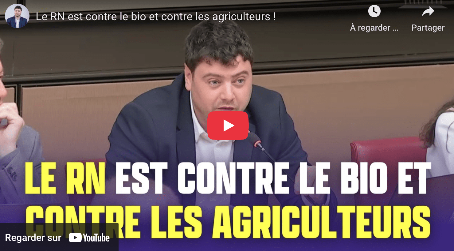 Le RN est contre le bio et contre les agriculteurs