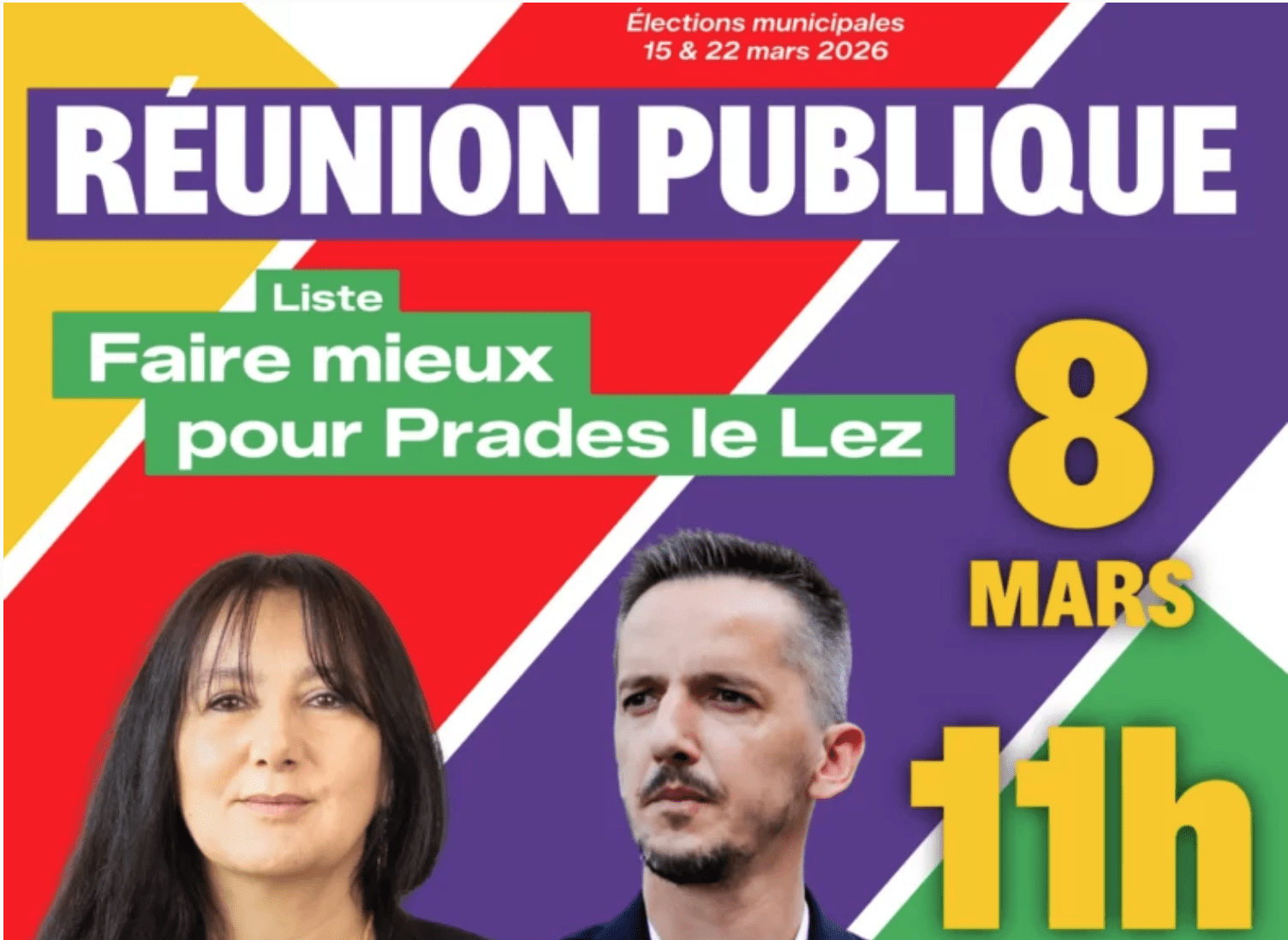 « Faire mieux pour Prades le Lez », dimanche 8 mars à 11h à la salle Jacques Brel.
