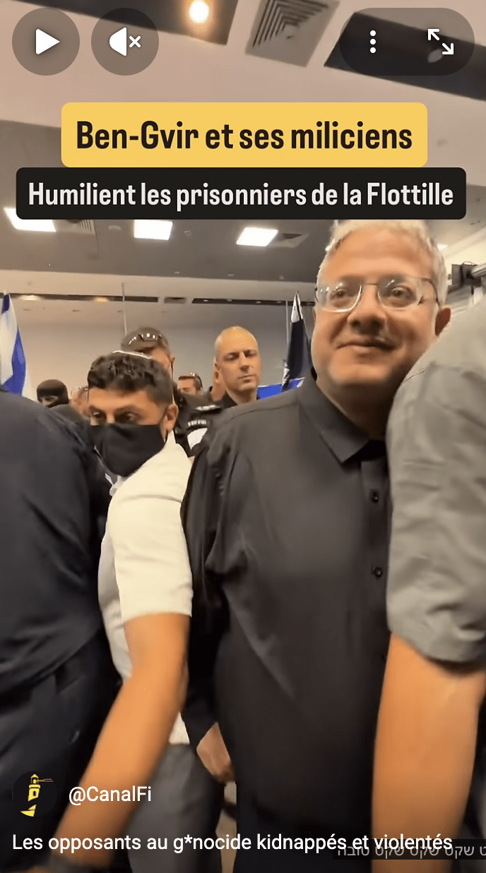 Ben-Gvir humilie les prisonniers de la Flotille