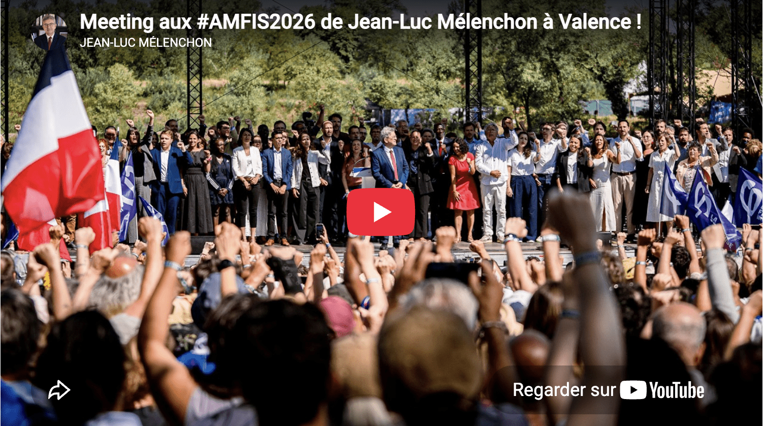 Meeting aux #AMFIS2026 de Jean-Luc Mélenchon à Valence !